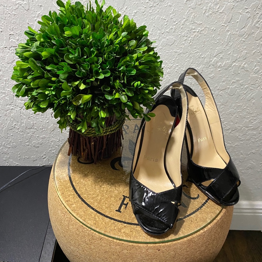 Authentic Christian Louboutin sling back heels